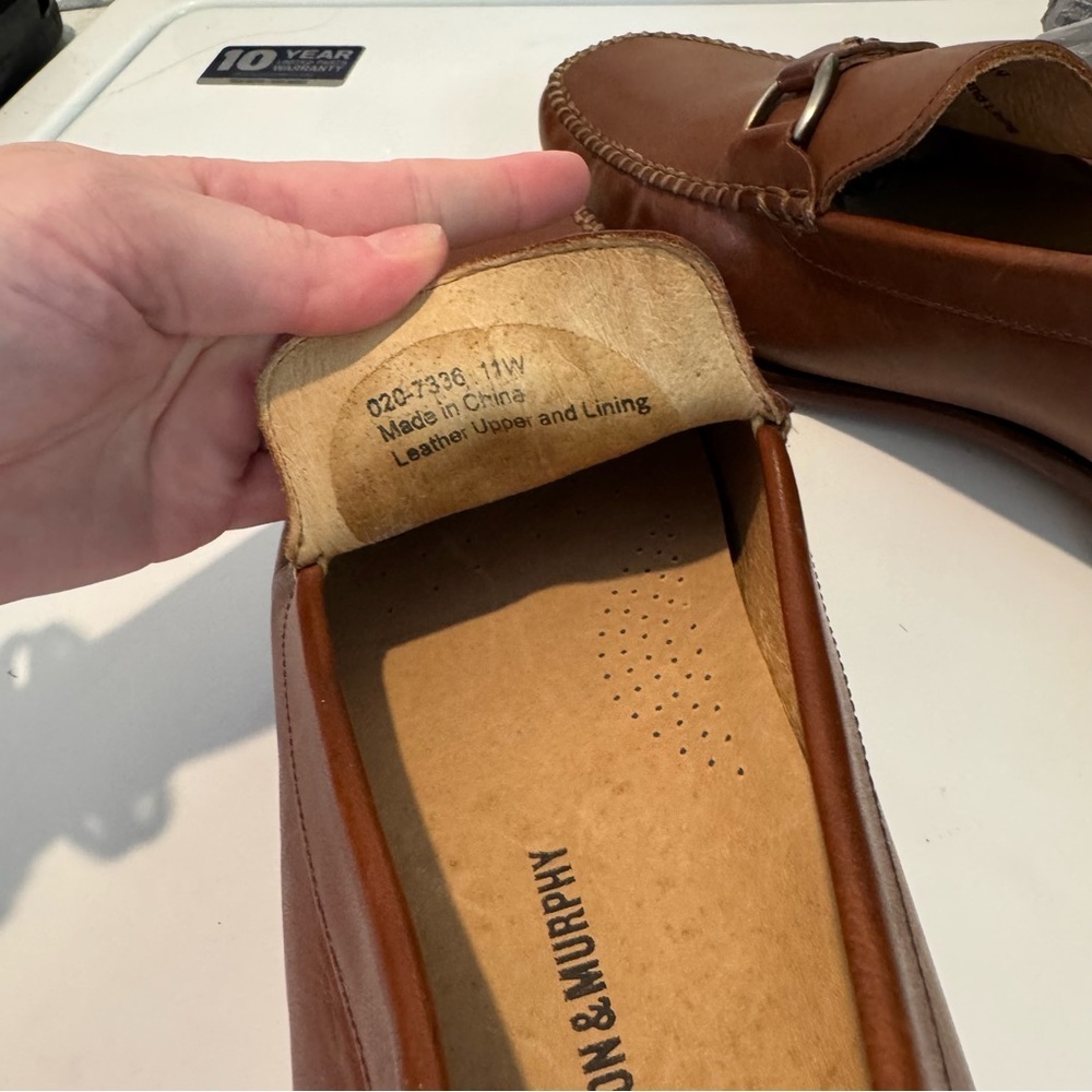 Johnston & Murphy Size Brown Leather Bit Slip On Driving
Loafers - Picture 7 of 8